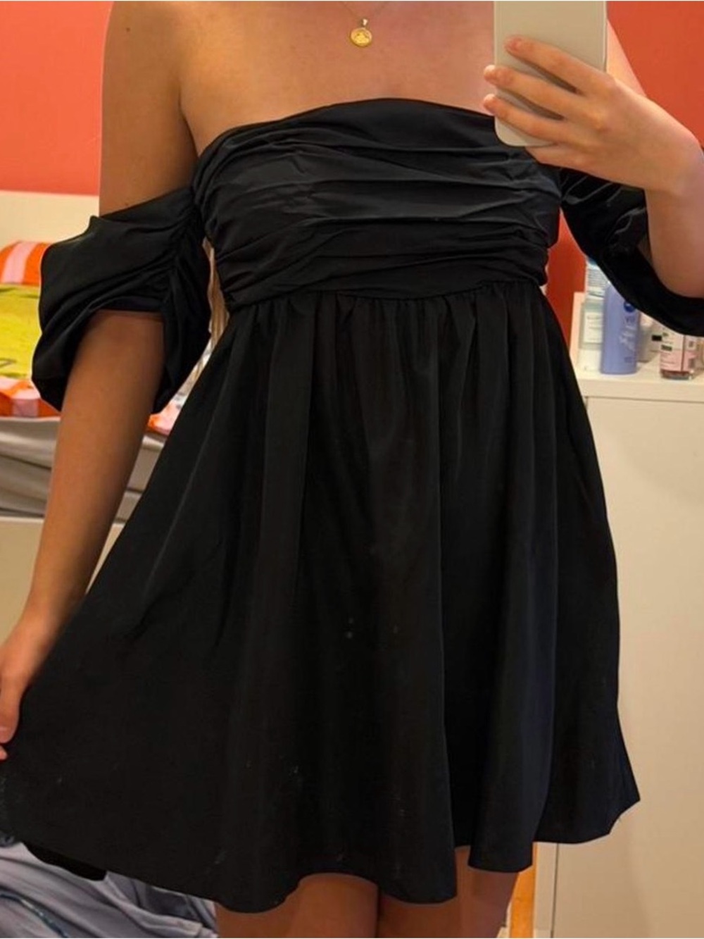 Free People Mia Black Puff Sleeve Dress - Picture 3 of 9